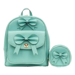 McKlein USA ACADIA Mini Bow Backpack with Coin Purse, Aqua Blue (99718)