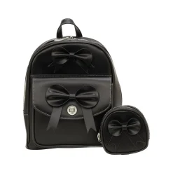 McKlein USA ACADIA Mini Bow Backpack with Coin Purse, Black (99715)