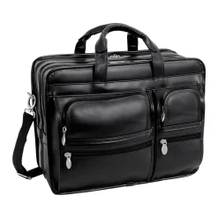 Laptop Bags|McKlein USA CLINTON 17" Leather Rolling Laptop Bag, Brown (88444)