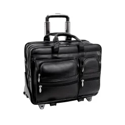 Laptop Bags|McKlein USA CLINTON 17" Leather Rolling Laptop Bag, Brown (88444)