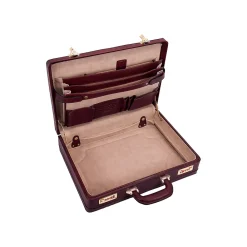 USA Coughlin V Series Leather Expandable Attache, Burgundy (80466)<McKlein Online