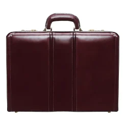 USA Daley V Series Leather Locking Attache, Burgundy (80436)<McKlein Outlet