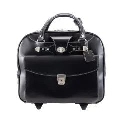 Laptop Bags|McKlein USA DENALI 15" Leather Rolling Laptop Bag, Black (99705)