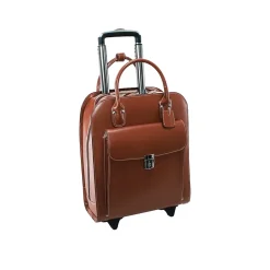 USA L Series UPTOWN Ladies' Leather Rolling Briefcase, Brown (97694)<McKlein Discount