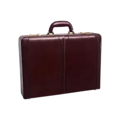 USA Lawson V Series Leather Locking Attache, Burgundy (80456)<McKlein Discount