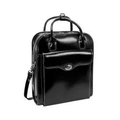USA Melrose W Series Leather Rolling Briefcase, Black (97035)<McKlein Best