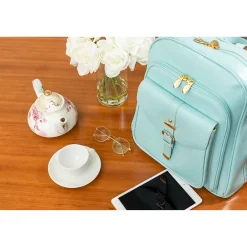 McKlein USA OLYMPIA Business Laptop/Tablet Backpack, Aqua Blue (99568)