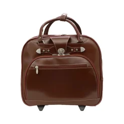Laptop Bags|McKlein USA REDWOOD 15" Leather Rolling Laptop Bag, Red (99696)