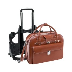 USA Roseville W Series Leather Check-Point Friendly Briefcase, Brown (96644)<McKlein Outlet