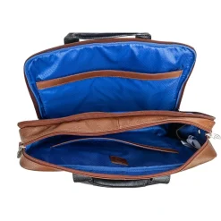 USA SOUTHPORT U Series Leather Dual Compartment Briefcase, Brown (19100)<McKlein Best