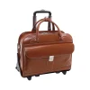 USA W Series LAKEWOOD Ladies' Leather Check-Point Friendly Briefcase, Brown (96614)<McKlein New