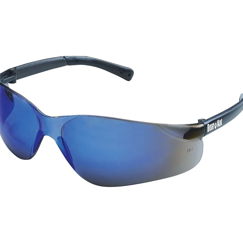 Crews MCR Safety® BearKat® Safety Glasses, Blue-Mirror