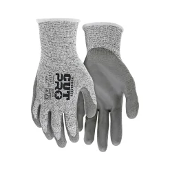 MCR Safety Cut Pro Hypermax Fiber/Polyurethane Work Gloves, XS, A3 Cut Level, Salt-and-Pepper/Gray, Dozen (92752XS)