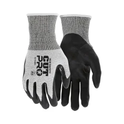 MCR Safety Cut Pro Hypermax Fiber/Bi-Polymer Work Gloves, Salt-and-Pepper/Black, XS, Pair (92754BPXS)