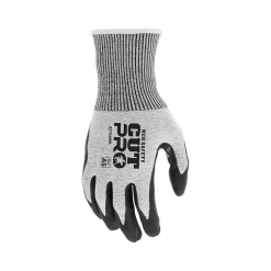 MCR Safety Cut Pro Hypermax Fiber/Bi-Polymer Work Gloves, Salt-and-Pepper/Black, XS, Pair (92754BPXS)