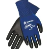 MCR Safety ® Ninja® Lite Polyurethane Coated Palm and Fingertip Dipped Gloves, Blue, Medium, 12/Pair
