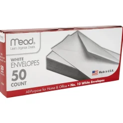 Best Mead #10 Business Envelopes, 4-1/8" x 9-1/2", White, 50/Pack (75050)