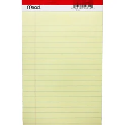 Notepads|Mead Junior Legal Pad, 5" x 8", 50 Sheets/Pad, 12 Pads (MEA59614-12)