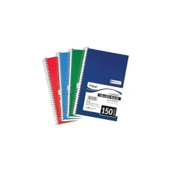 Subject Notebooks|Mead Spiral 3-Subject Notebooks, 5.5" x 9.5", College Ruled, 150 Sheets (06900)