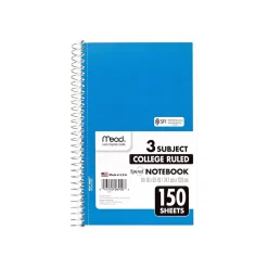 Subject Notebooks|Mead Spiral 3-Subject Notebooks, 5.5