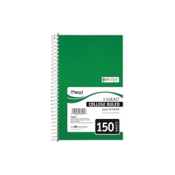 Subject Notebooks|Mead Spiral 3-Subject Notebooks, 5.5