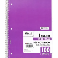 Subject Notebooks|Mead Spiral 1-Subject Notebook, 8