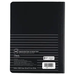 Composition Notebooks|Mead Square Deal 1-Subject Composition Notebooks, 7.5" x 9.75", Wide Ruled, 100 Sheets, Black (09920)