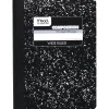 Composition Notebooks|Mead 1-Subject Composition Notebooks, 9.75" x 7.5", Wide Ruled, 100 Sheets, Black (09910)
