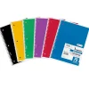 Subject Notebooks|Mead 1-Subject Notebooks, 8" x 10.5", Wide Ruled, 70 Sheets, Assorted Colors, 6/Bundle (MEA05510-6)