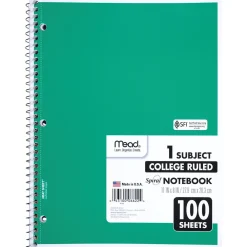 Subject Notebooks|Mead 1-Subject Notebooks, 8