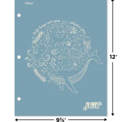 Pocket Folders|Mead We Mean Green 3-Hole Punched 2-Pocket Paper Folders, Assorted Colors (330000F)