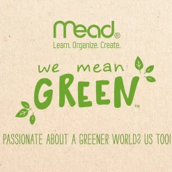 Pocket Folders|Mead We Mean Green 3-Hole Punched 2-Pocket Paper Folders, Assorted Colors (330000F)