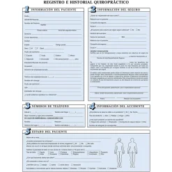 Medical Forms*Medical Arts Press ® Chiropractic Registration and History Form without Updates; Sky Blue, Spanish