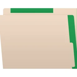 File Folders|Medical Arts Press File Folder, Straight-Cut, Letter Size, Manila Stock, Manila/Dark Green, Reinforced Right Side, 50/Box