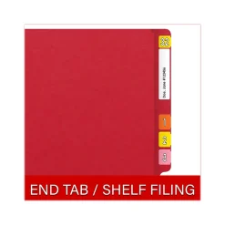 File Folders|Medical Arts Press Heavy Duty End Tab File Folder, Straight-Cut, Letter Size, Red, 40/Box (S-09461-RED)