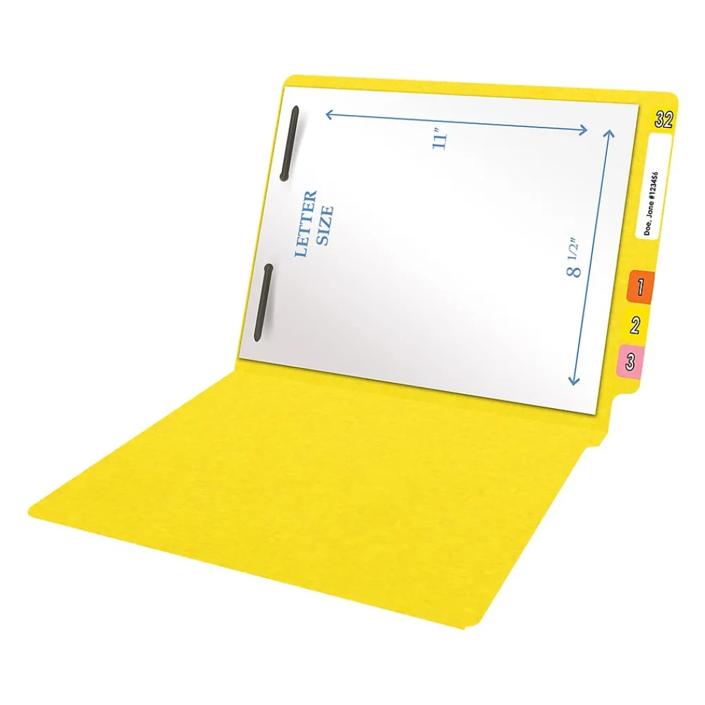File Folders|Medical Arts Press Heavy Duty End Tab File Folder, Straight-Cut, Letter Size, Yellow, 40/Box (S-09461-YLW)