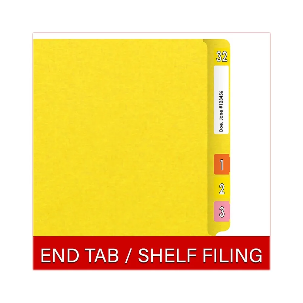 File Folders|Medical Arts Press Heavy Duty End Tab File Folder, Straight-Cut, Letter Size, Yellow, 40/Box (S-09461-YLW)