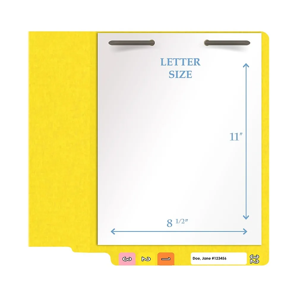 File Folders|Medical Arts Press Heavy Duty End Tab File Folder, Straight-Cut, Letter Size, Yellow, 40/Box (S-09461-YLW)