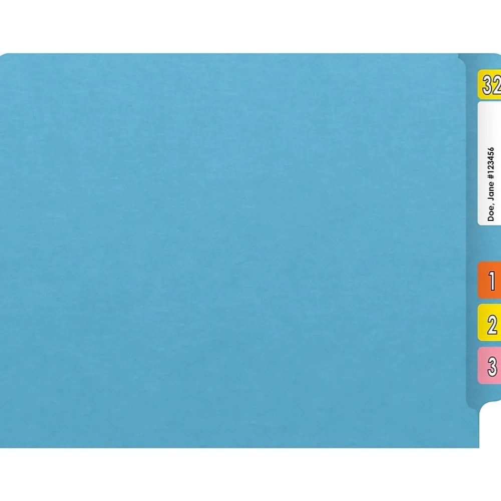 File Folders|Medical Arts Press Heavy Duty End Tab File Folder, Straight-Cut, Letter Size, Blue, 40/Box (S-09461-DBL)