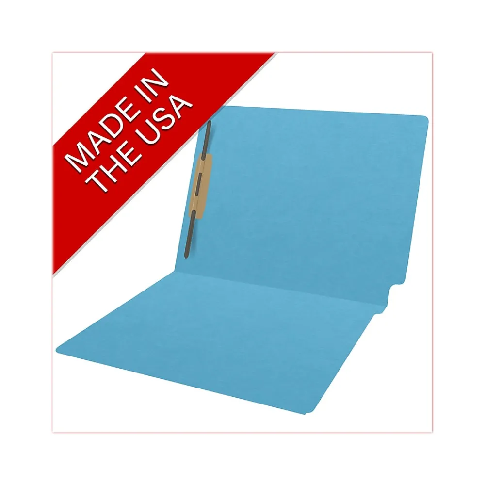 File Folders|Medical Arts Press Heavy Duty End Tab File Folder, Straight-Cut, Letter Size, Blue, 40/Box (S-09461-DBL)