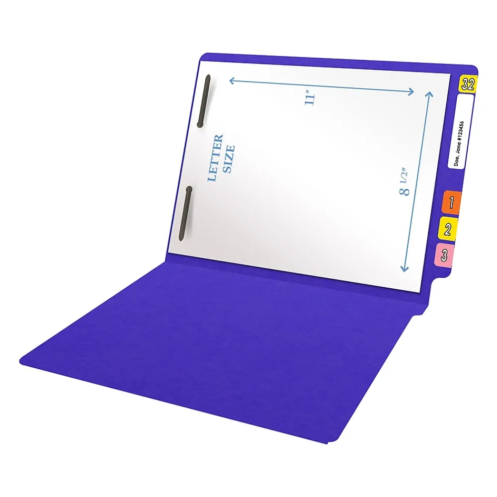File Folders|Medical Arts Press Heavy Duty End Tab File Folder, Straight-Cut, Letter Size, Purple, 40/Box (S-09461-PUR)