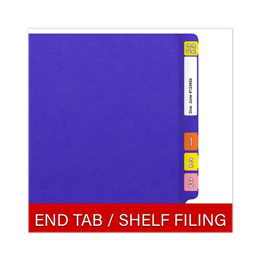 File Folders|Medical Arts Press Heavy Duty End Tab File Folder, Straight-Cut, Letter Size, Purple, 40/Box (S-09461-PUR)