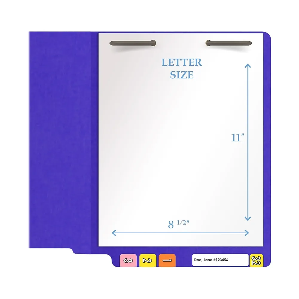 File Folders|Medical Arts Press Heavy Duty End Tab File Folder, Straight-Cut, Letter Size, Purple, 40/Box (S-09461-PUR)