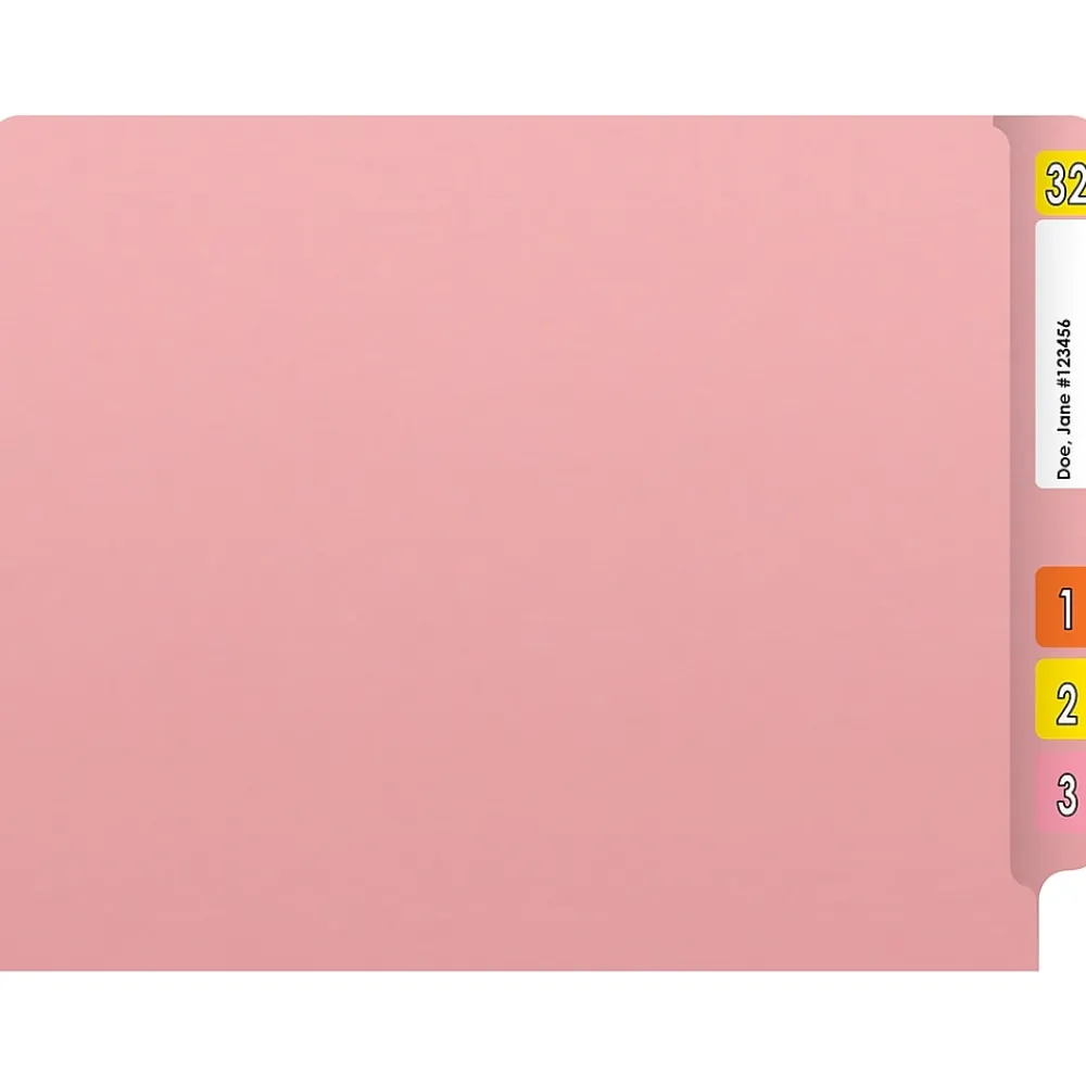 File Folders|Medical Arts Press Heavy Duty End Tab File Folder, Straight-Cut, Letter Size, Pink, 40/Box (S-09461-PNK)