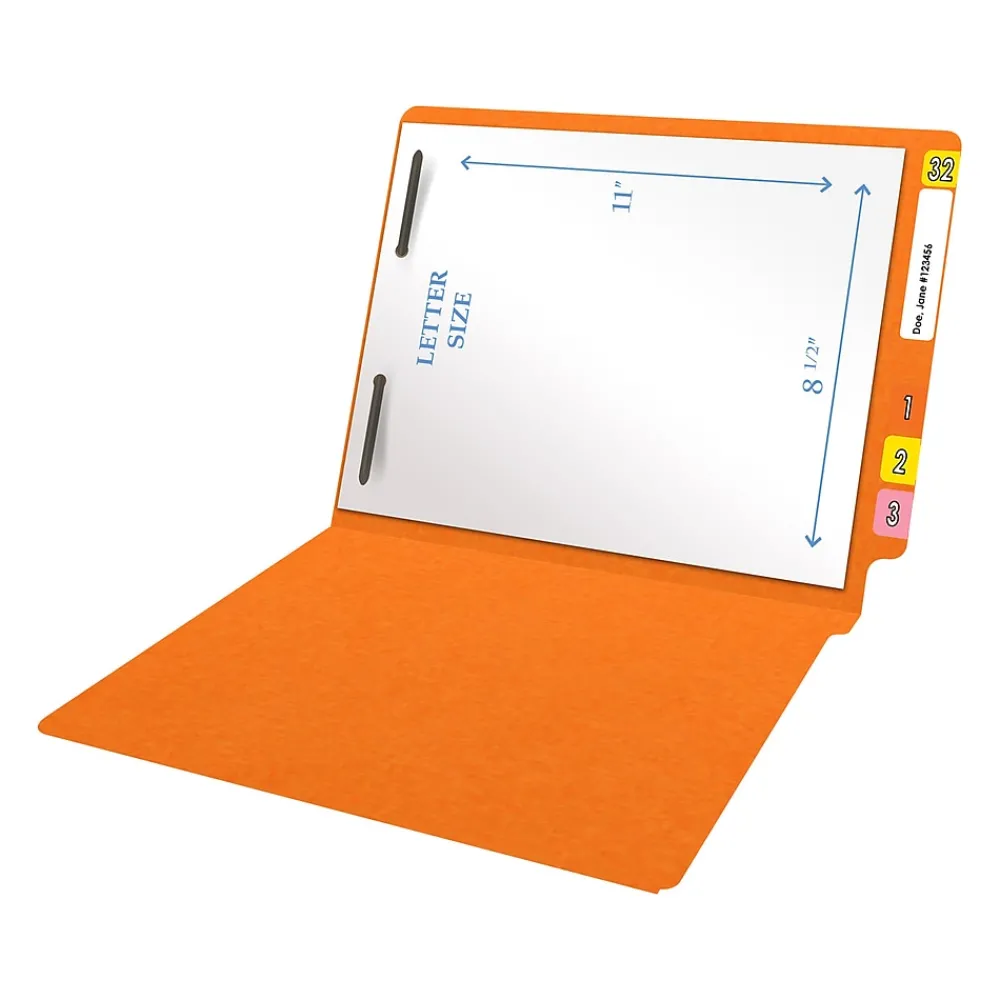 File Folders|Medical Arts Press Heavy Duty End Tab File Folder, Straight-Cut, Letter Size, Orange, 40/Box (S-09461-ORG)