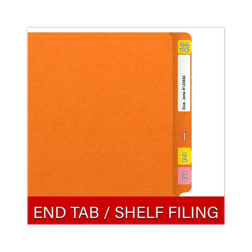 File Folders|Medical Arts Press Heavy Duty End Tab File Folder, Straight-Cut, Letter Size, Orange, 40/Box (S-09461-ORG)