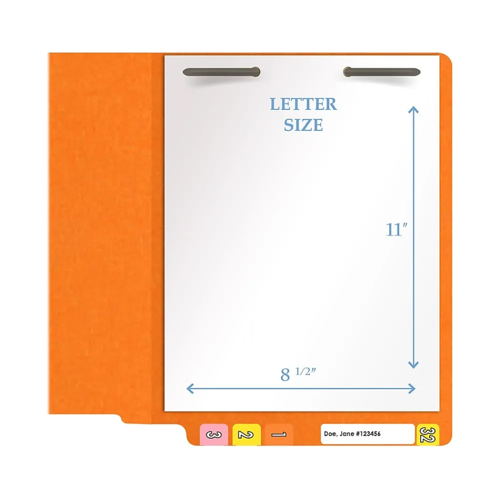 File Folders|Medical Arts Press Heavy Duty End Tab File Folder, Straight-Cut, Letter Size, Orange, 40/Box (S-09461-ORG)