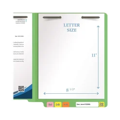 File Folders|Medical Arts Press Heavy-Duty End Tab File Folder, Straight Cut, Letter-Size, Green, 40/Box (S-09459-GRN)