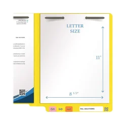 File Folders|Medical Arts Press Heavy-Duty End Tab File Folder, Straight Cut, Letter-Size, Yellow, 40/Box (S-09459-YLW)
