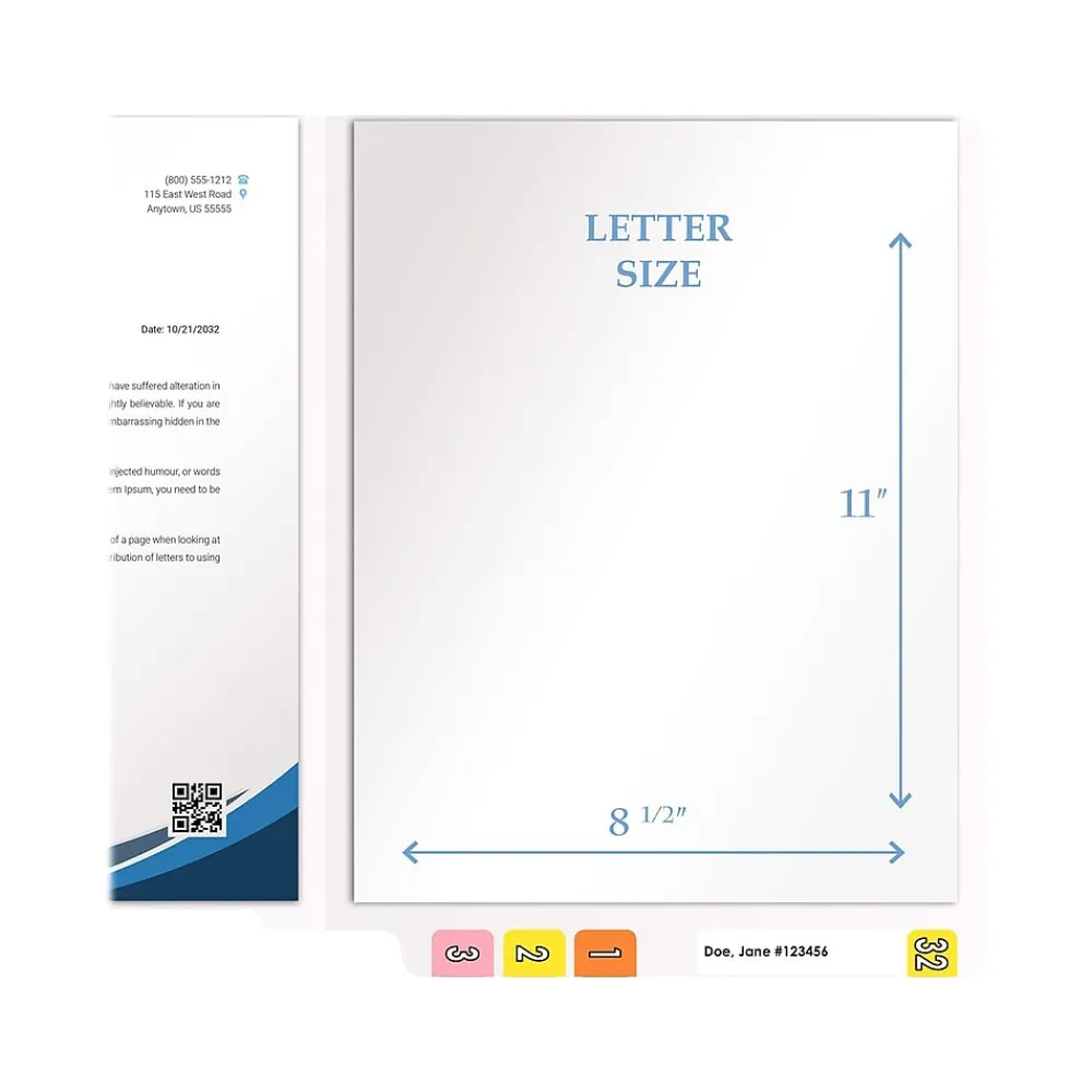 File Folders|Medical Arts Press Heavy-Duty End Tab File Folder, Straight Cut, Letter-Size, White, 40/Box (S-09458-WHT)